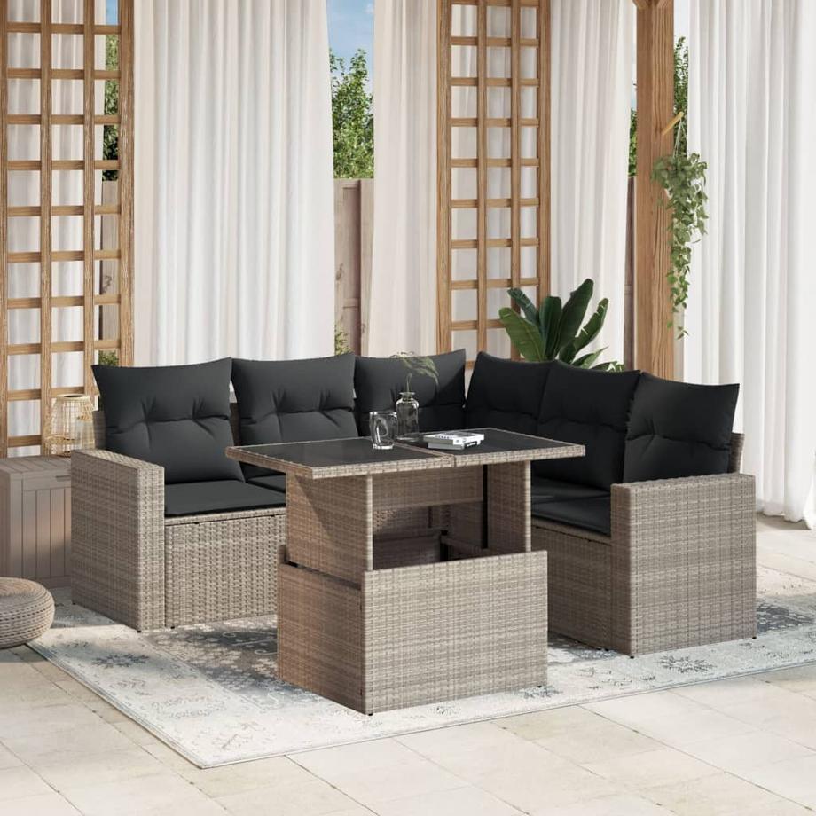 VidaXL set divano da giardino Polirattan  