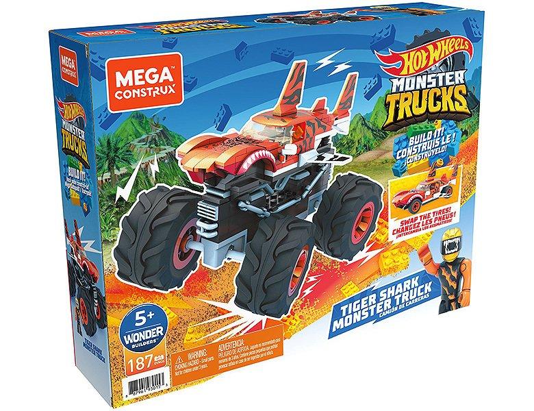 Image of Mega Construx Hot Wheels Monster Trucks Tiger Shark (187Teile)