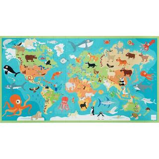 Scratch  Puzzle Weltkarte mit Tieren (100Teile) 