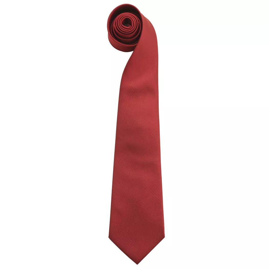 PREMIER - Krawatte Colours, unifarben, für Herren, Weinrot, One Size