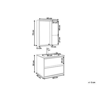 Beliani Badezimmerschrank mit Spiegel aus MDF-Platte Modern TERUEL  