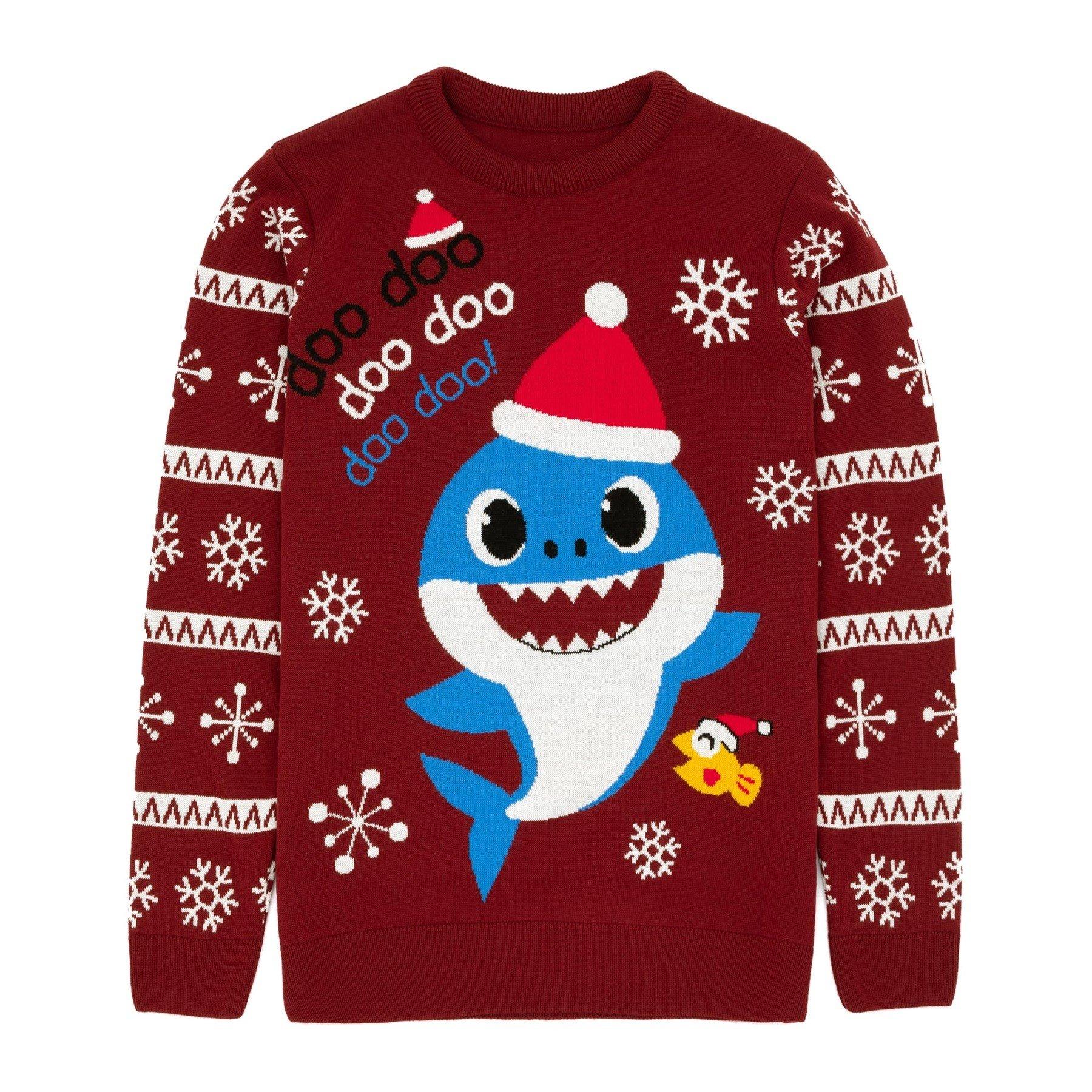 Image of Shark Pullover Weihnachtliches Design Herren Bordeaux XXL