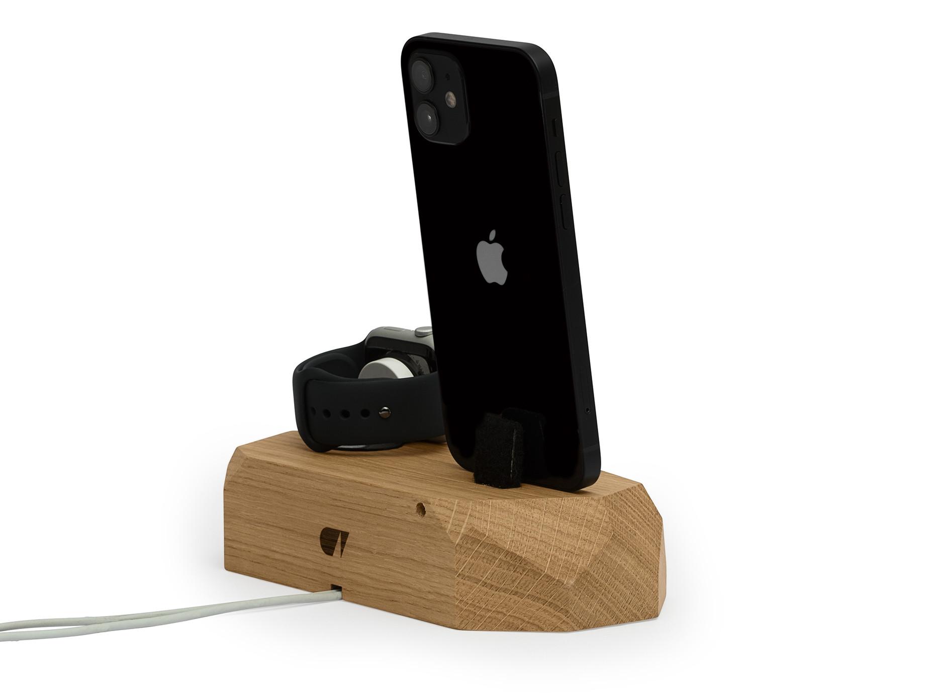 Oakywood  Combo Dock - Dockingstation aus Holz - zum Aufladen von iPhone und Apple Watch 