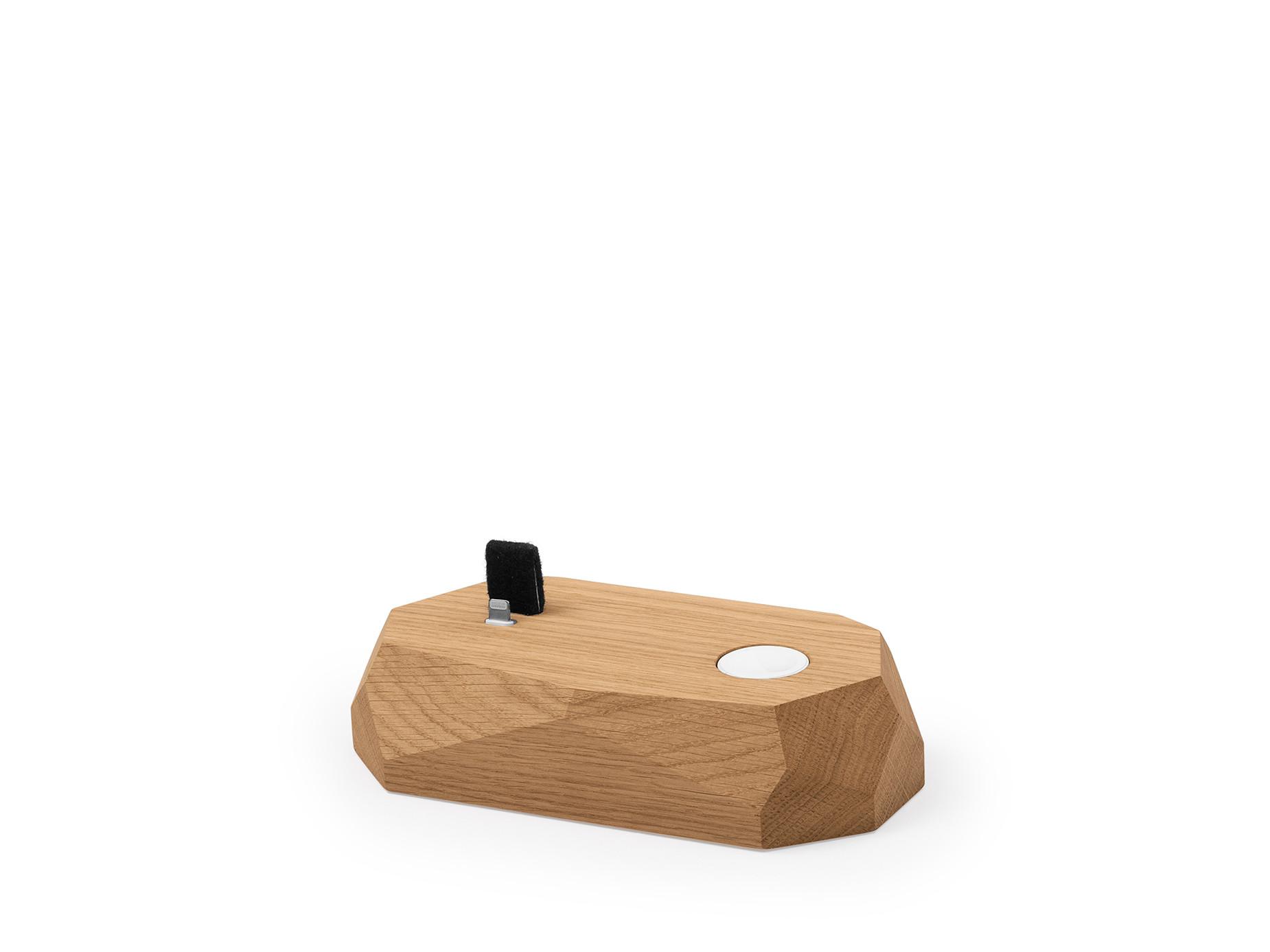 Image of Combo Dock - Dockingstation aus Holz - zum Aufladen von iPhone und Apple Watch