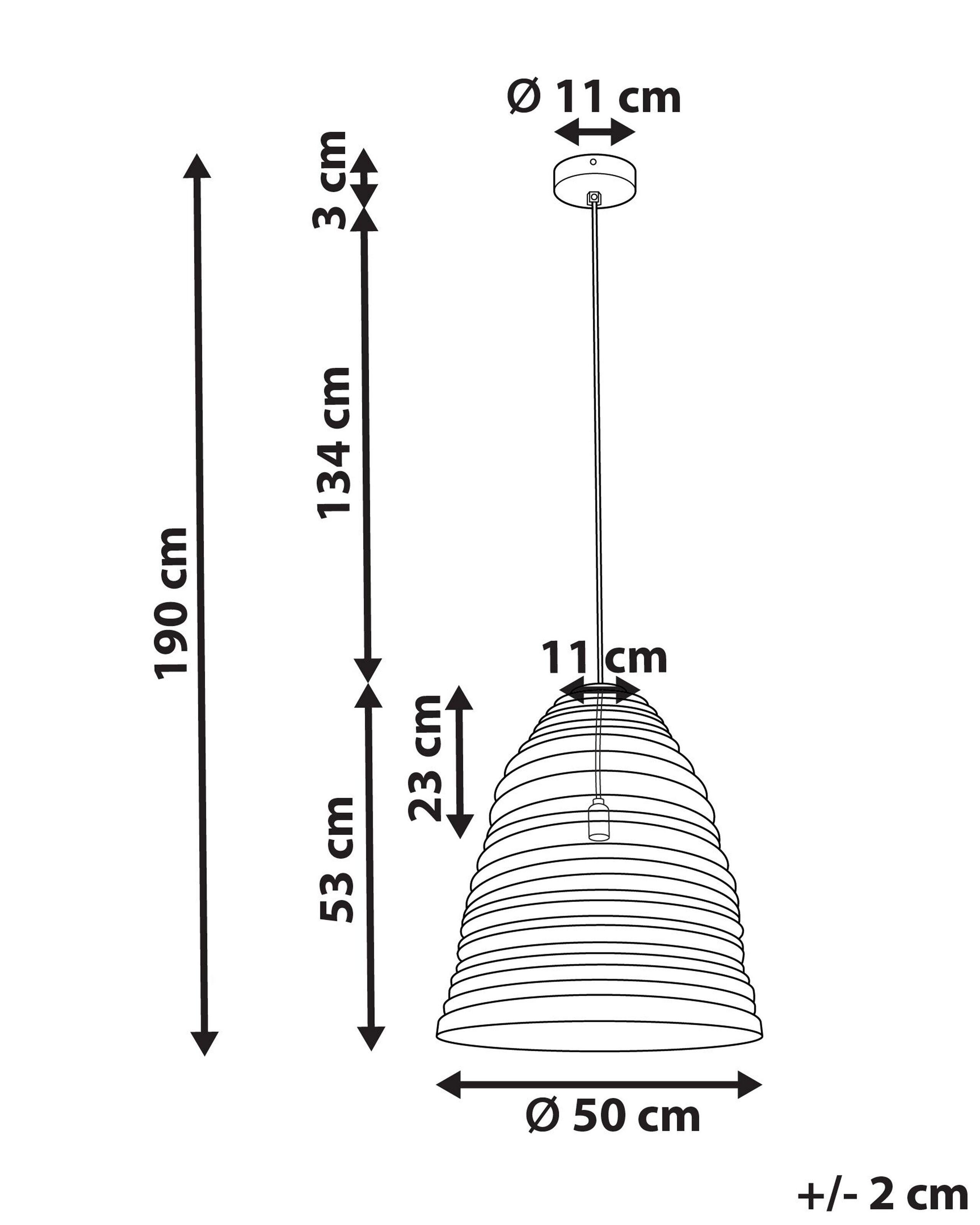 Beliani Lampe suspension en Métal Industriel PALAR  