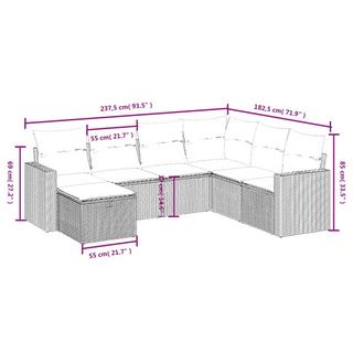 VidaXL Garten sofagarnitur poly-rattan  