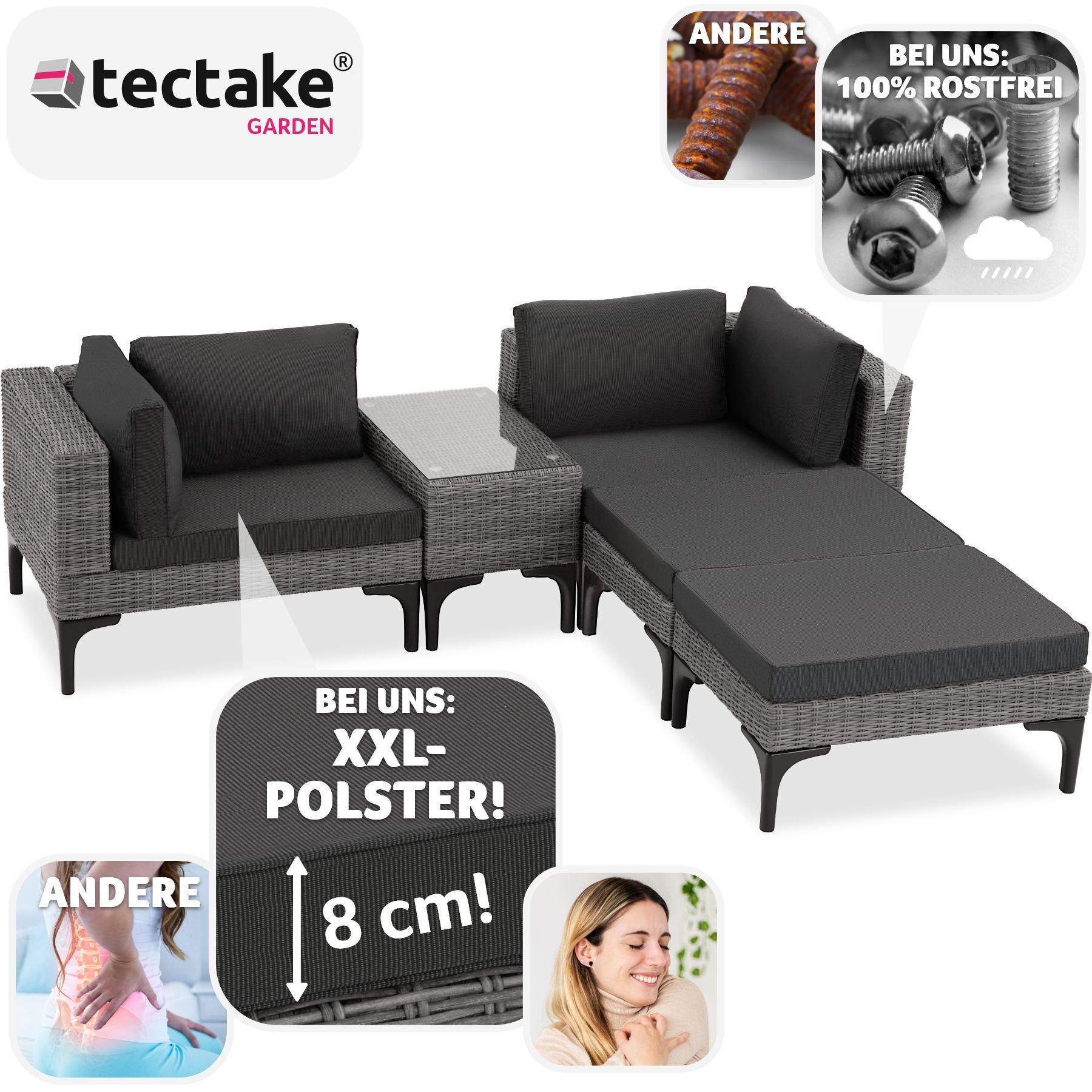 Tectake Rattan Lounge mit Aluminiumgestell Bellaria  