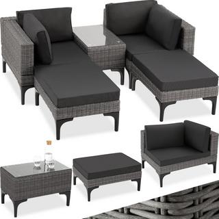 Tectake Rattan Lounge mit Aluminiumgestell Bellaria  