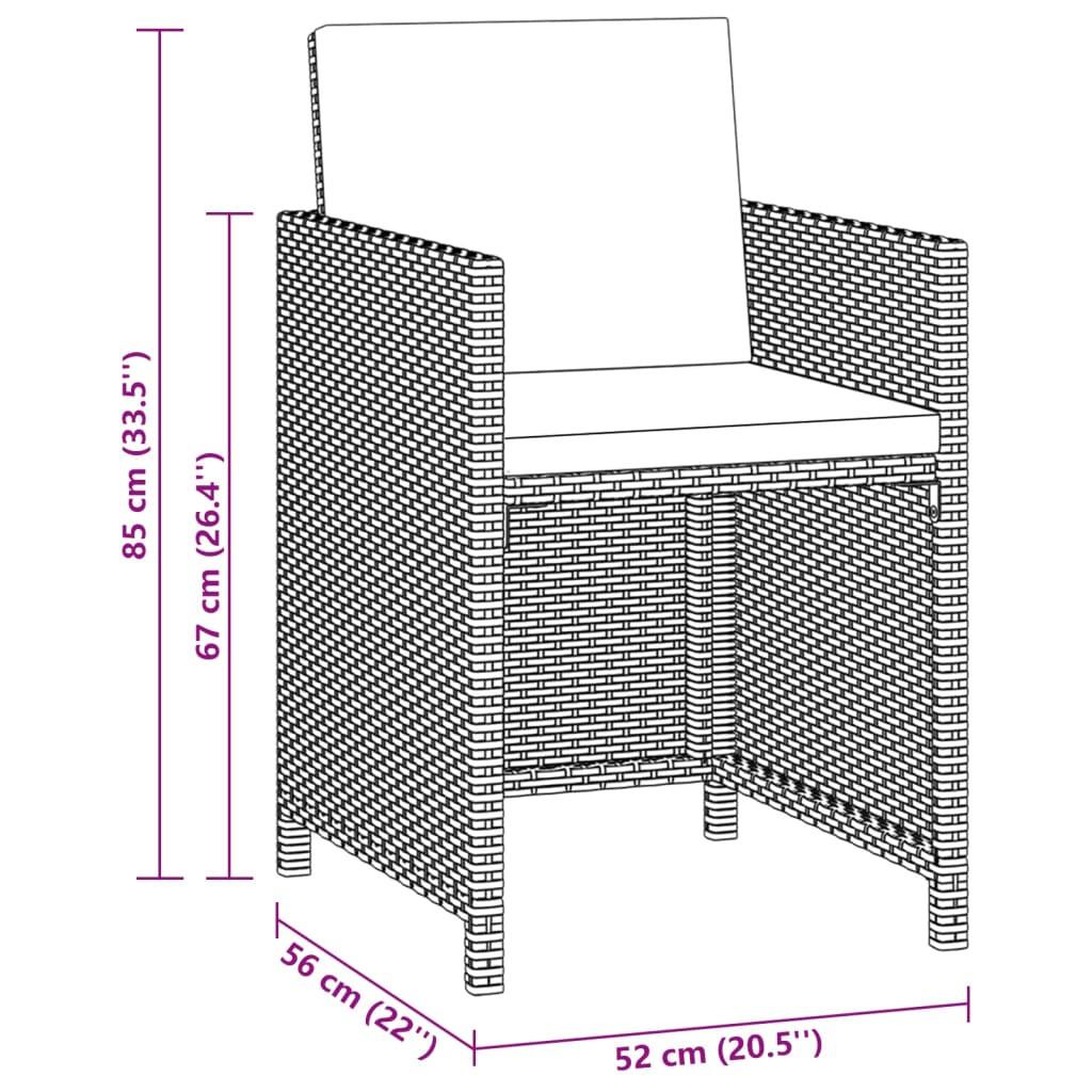 VidaXL set da pranzo da giardino Polirattan  