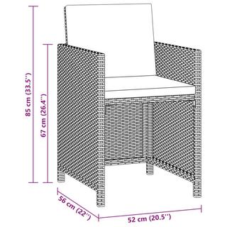 VidaXL set da pranzo da giardino Polirattan  