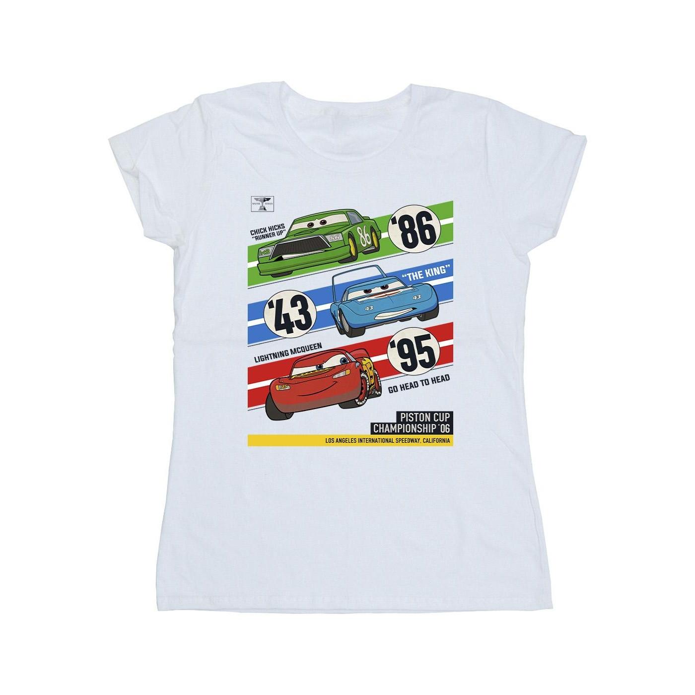 Image of Cars Piston Cup Champions Tshirt Damen Weiss XXL