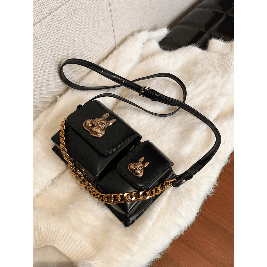 Only-bags.store Borsa a tracolla decorativa retrò con tracolla a catena  