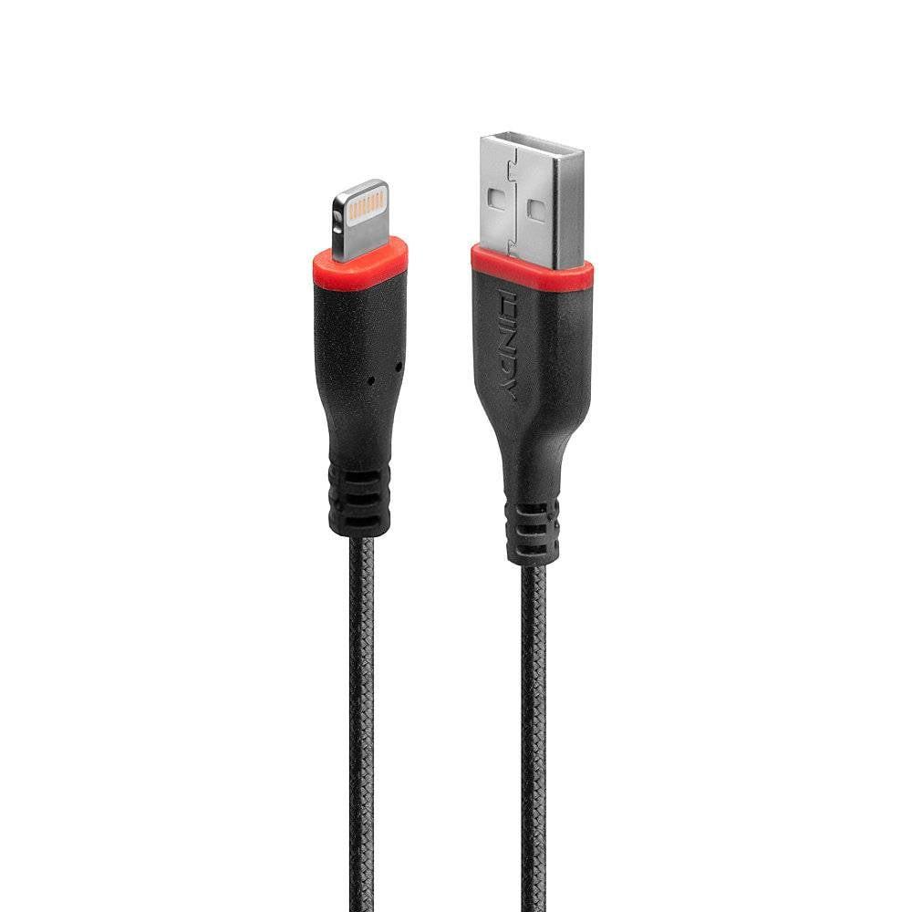 LINDY  USB-Kabel USB 2.0 Apple Lightning Stecker, USB-A Stecker 2.00 m Schwarz 