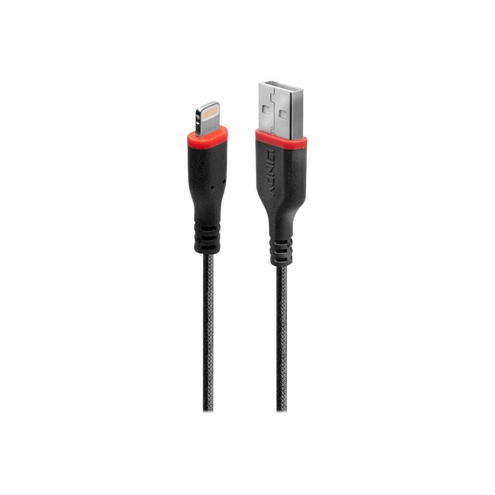 LINDY  USB-Kabel USB 2.0 Apple Lightning Stecker, USB-A Stecker 2.00 m Schwarz 