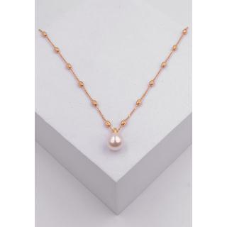 MUAU Schmuck  Collier or rose 750 perle d'Akoya 8-8.5mm 