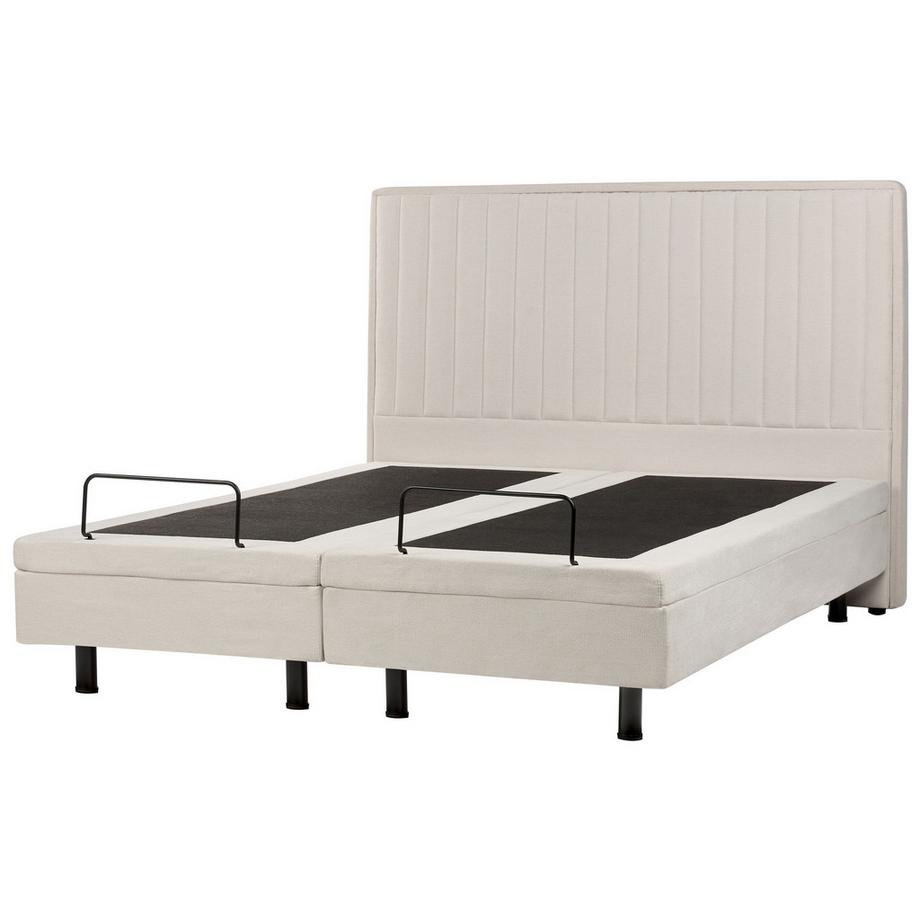 Beliani Lit réglable en Tissu Traditionnel DUKE II  