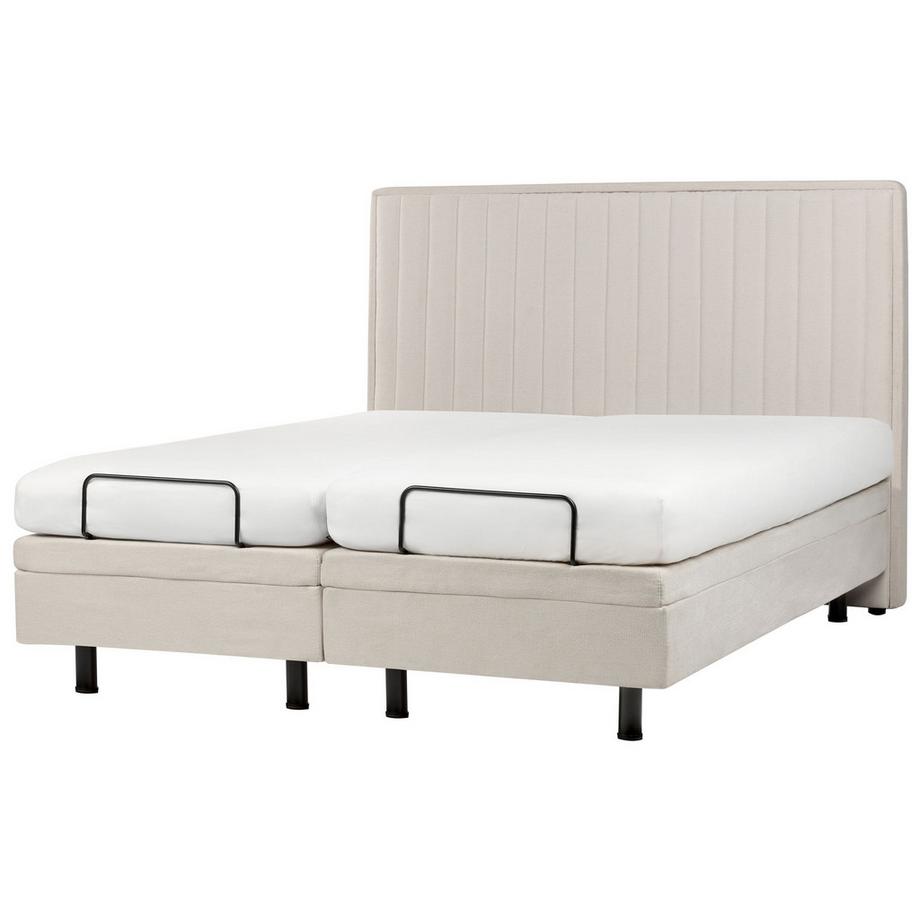 Beliani Lit réglable en Tissu Traditionnel DUKE II  