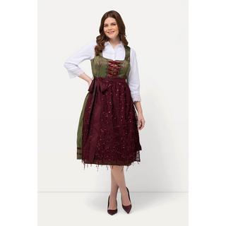 Ulla Popken  Tradizionale abito smanicato Dirndl con design decorativo e scollo rettangolare 