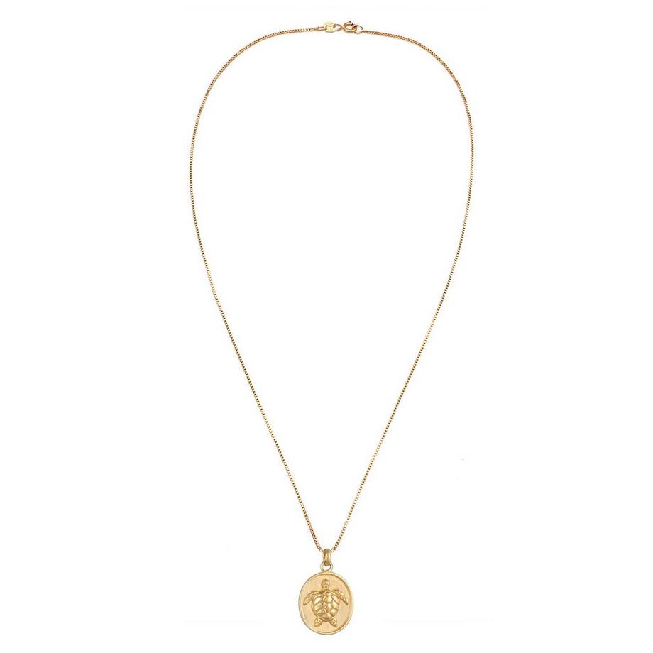 Elli  Halskette Schildkröte Münze Ozean 925 Silber 