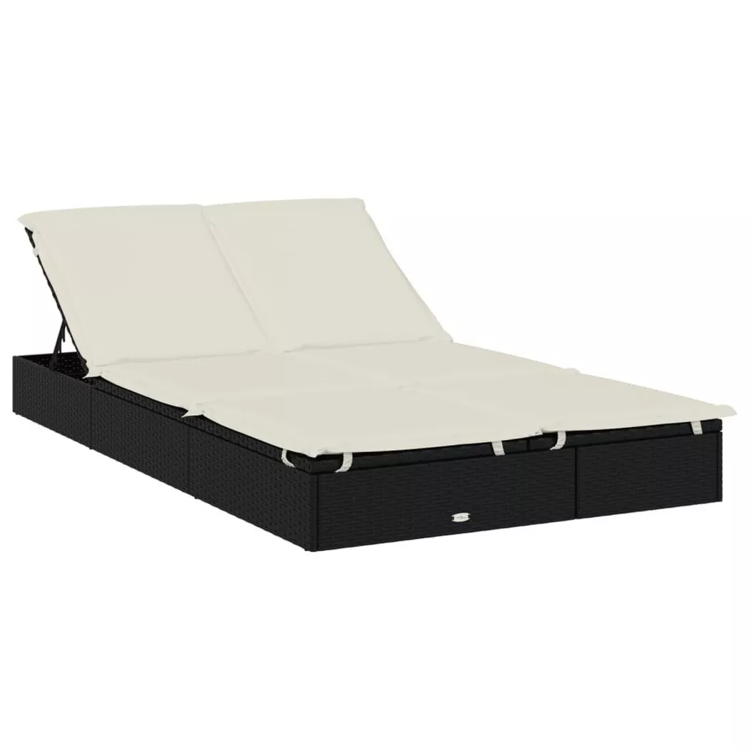 VidaXL - Sonnenliege poly-rattan, One Size, Schwarz