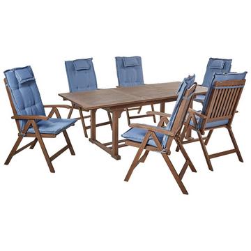 Set da pranzo per giardino con sedie en Legno d'acacia Rustico AMANTEA