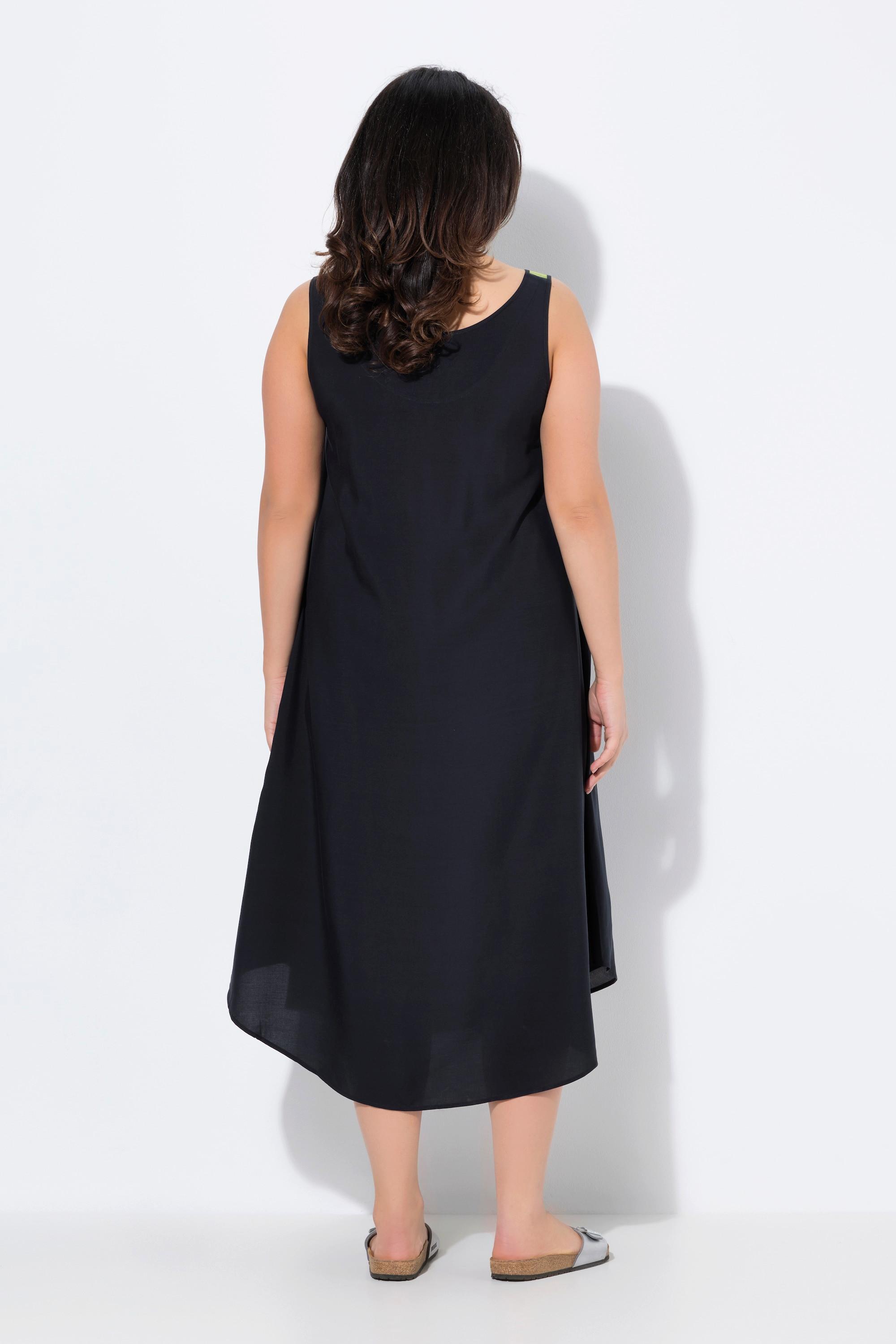 Ulla Popken Midikleid Tukan A-Linie Rundhals Ärmellos  