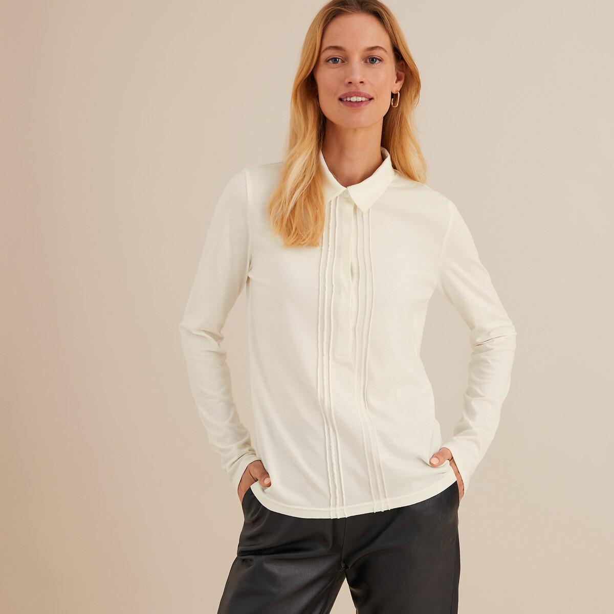 Image of Langärmeliges Poloshirt Damen Weiss 46