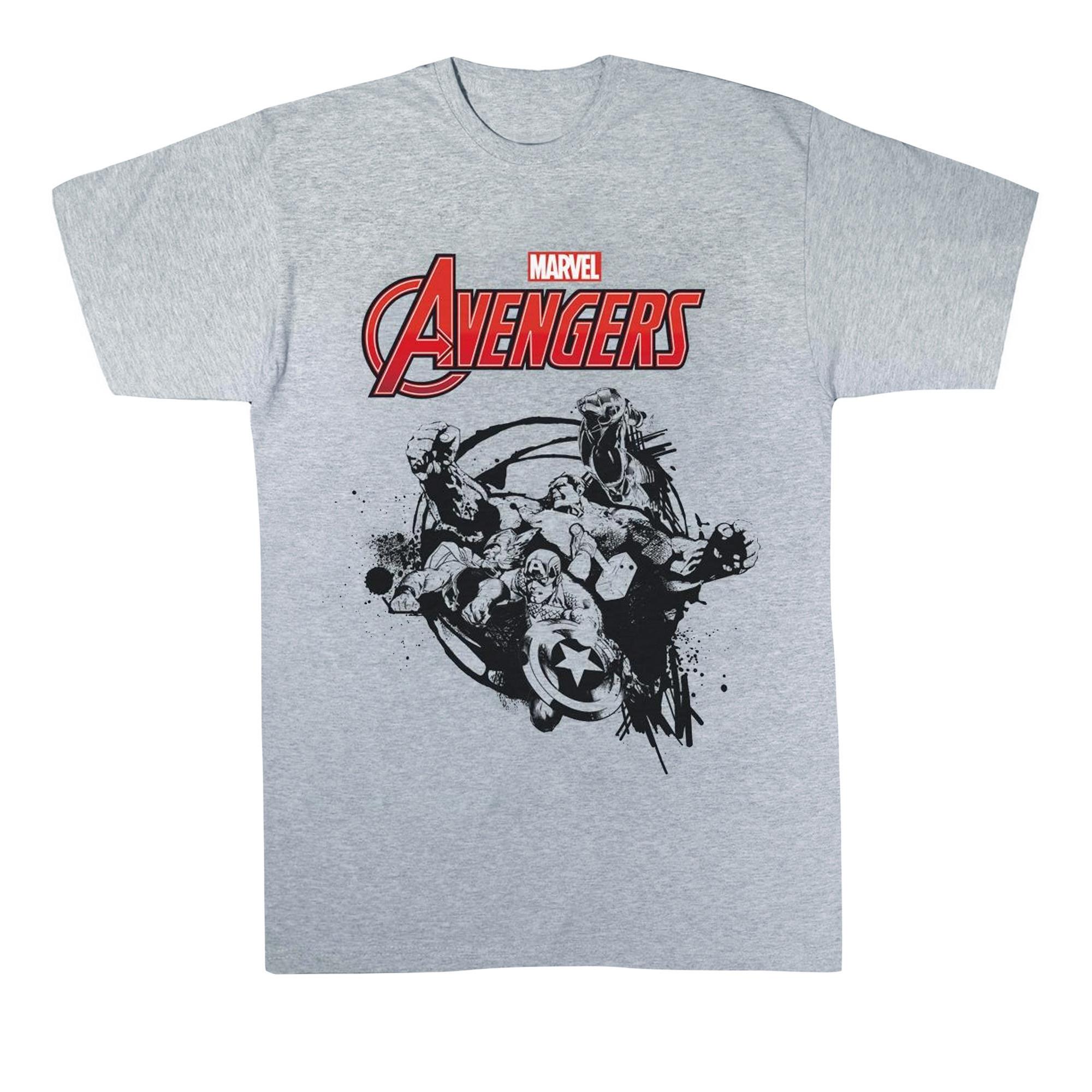 Image of Avengers Team Burst Tshirt Unisex Grau 116