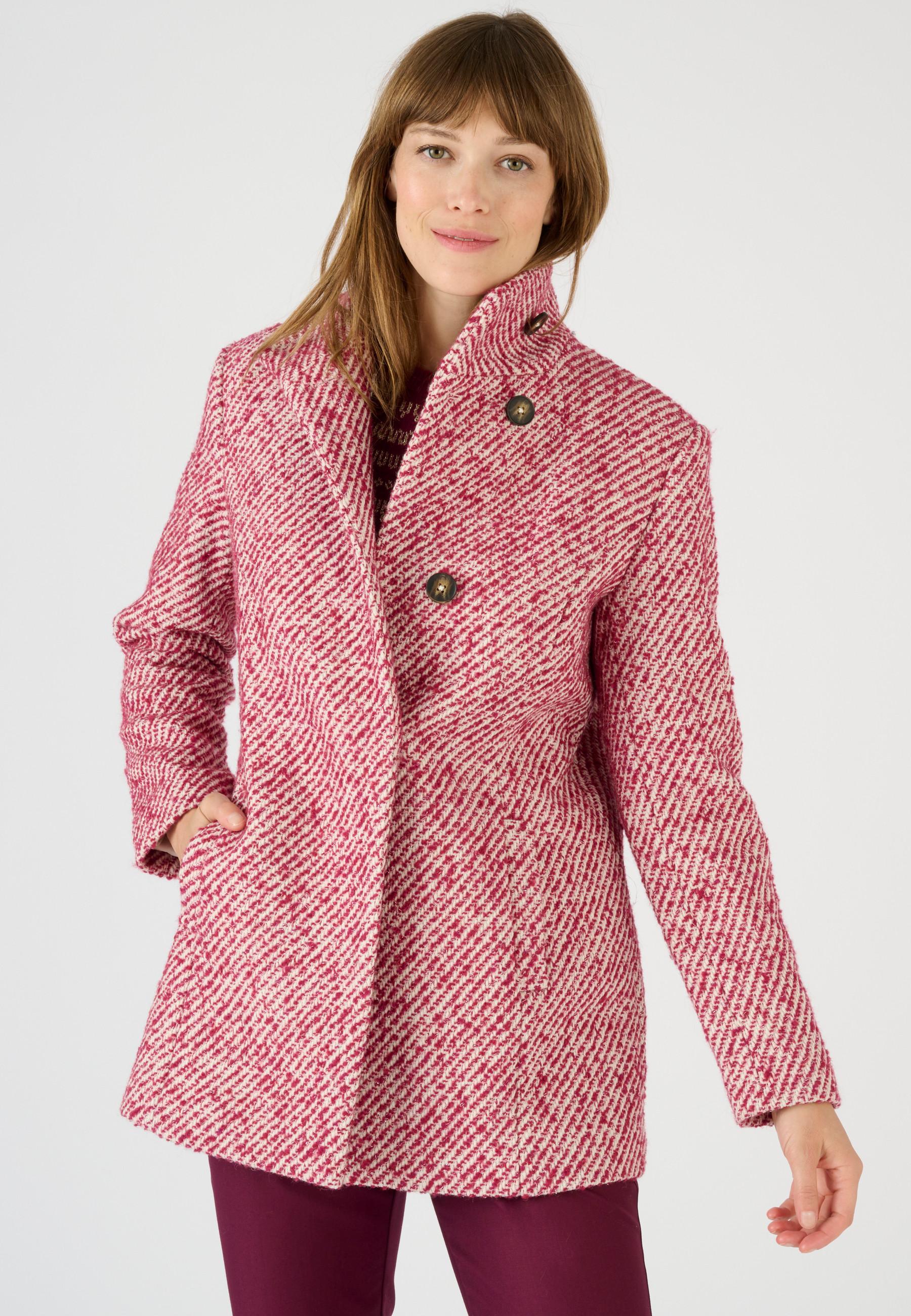 Image of Mantel Aus Meliertem Wollgemisch Thermolactyl Unisex Rosa 50