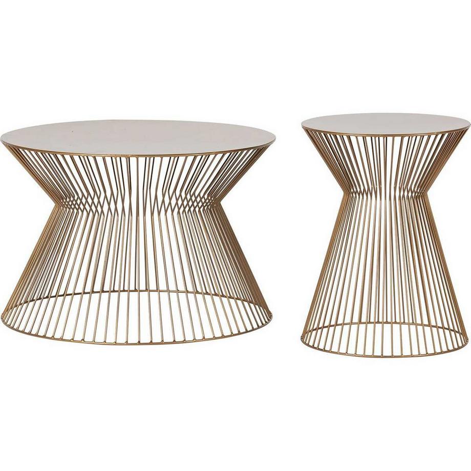 mutoni Table d'appoint Suus métal doré 35x35  