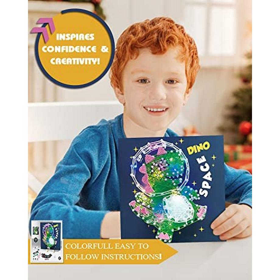 Activity-board  Bastelset Kinder Dinosaurier bastelset Jahre Spielzeug mit LED-Licht DIY Handgemachte Dekoration 