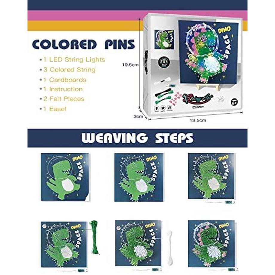 Activity-board  Bastelset Kinder Dinosaurier bastelset Jahre Spielzeug mit LED-Licht DIY Handgemachte Dekoration 