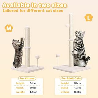 Alopini  Arbre à chat de 84 cm avec corde en sisal naturel ultime pour chatons 