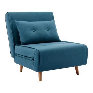 Fauteuil convertible en tissu bleu URIBIA