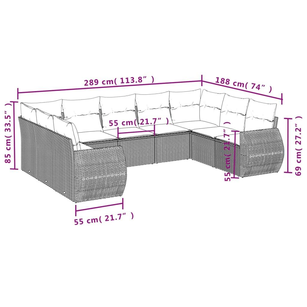 VidaXL Garten sofagarnitur poly-rattan  