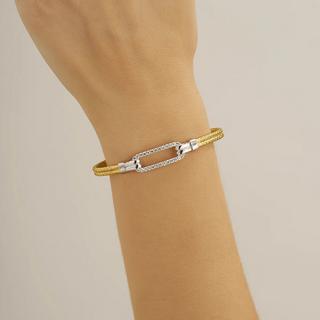 Charles Garnier  Zweifarbiger STYLES-Armreif aus Goldsilber und Zirkoniumoxiden 