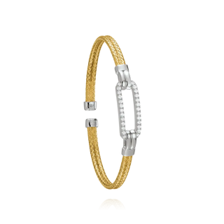 Charles Garnier  Zweifarbiger STYLES-Armreif aus Goldsilber und Zirkoniumoxiden 