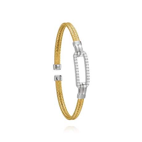 Charles Garnier  Zweifarbiger STYLES-Armreif aus Goldsilber und Zirkoniumoxiden 