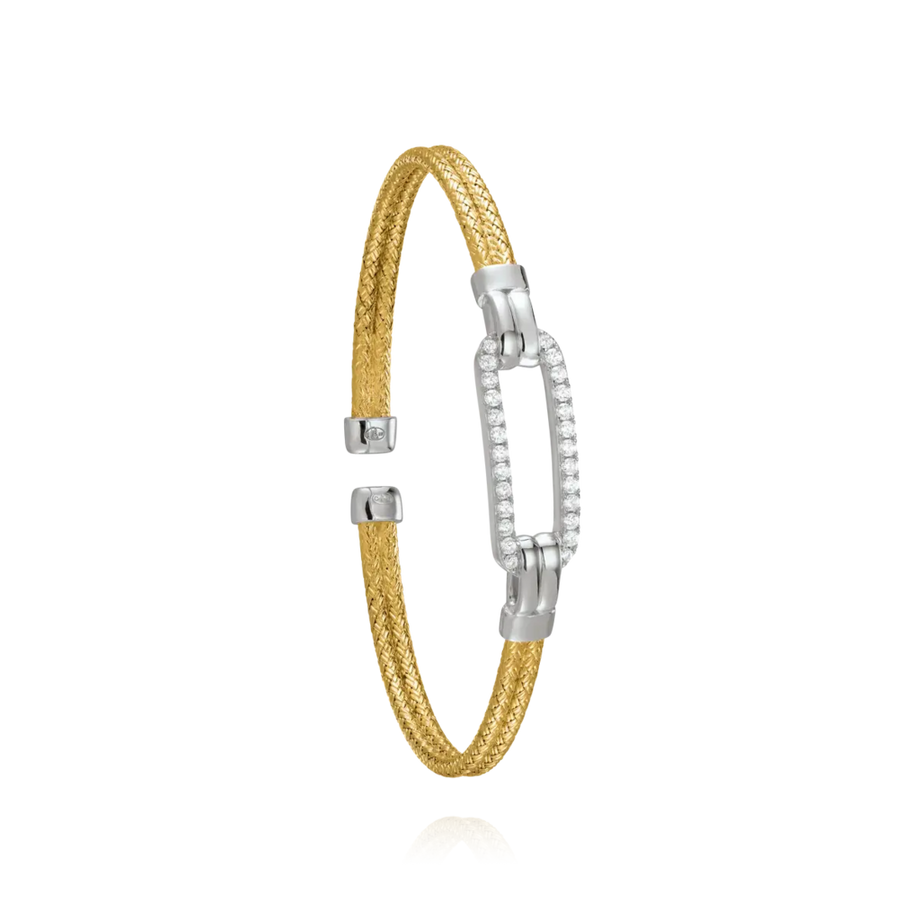 Bracciale STYLES bicolore in Argento dorato e ossidi di zirconio