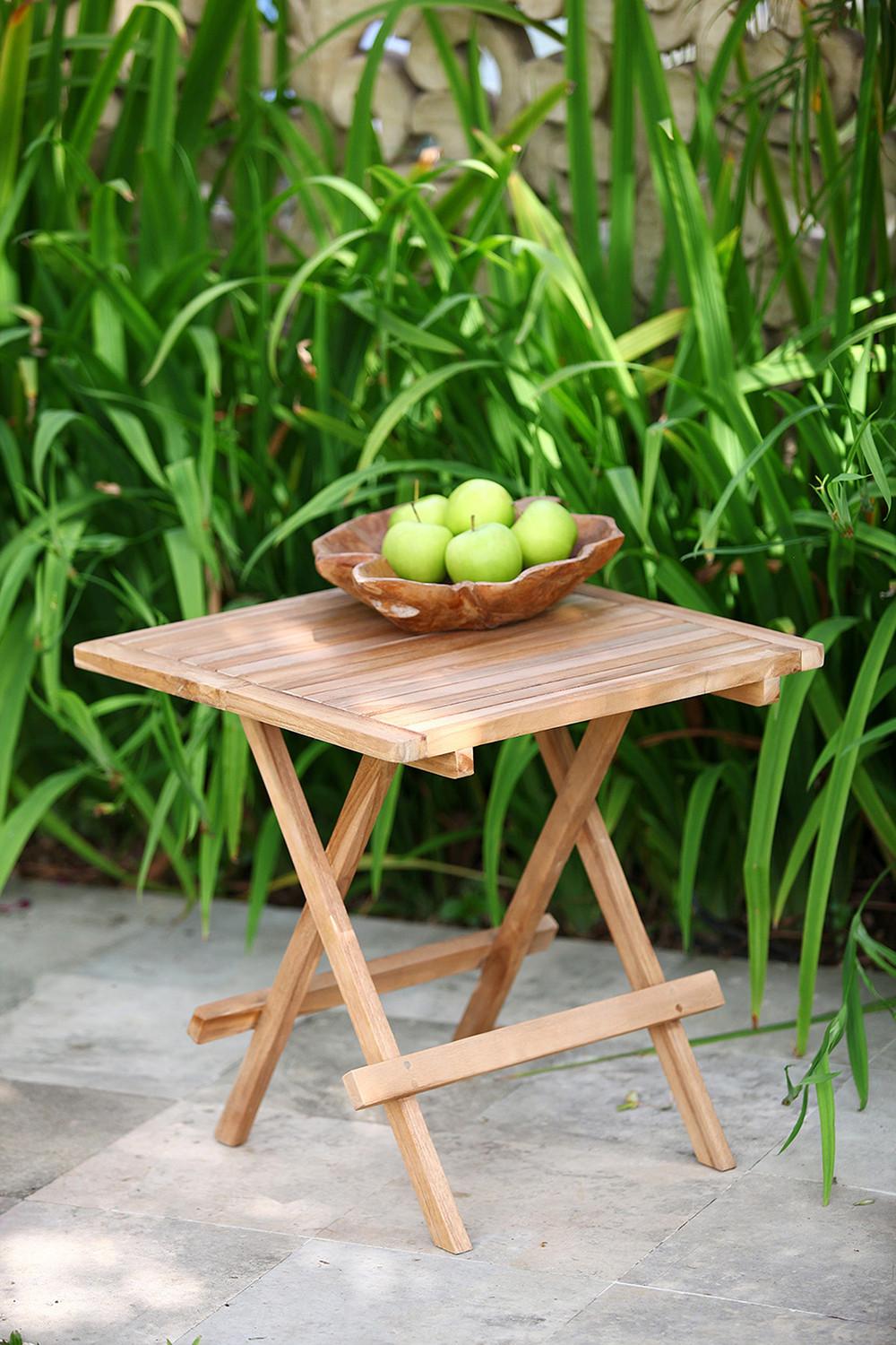 mutoni Table d'appoint de jardin Simuk teck naturel 50x50  