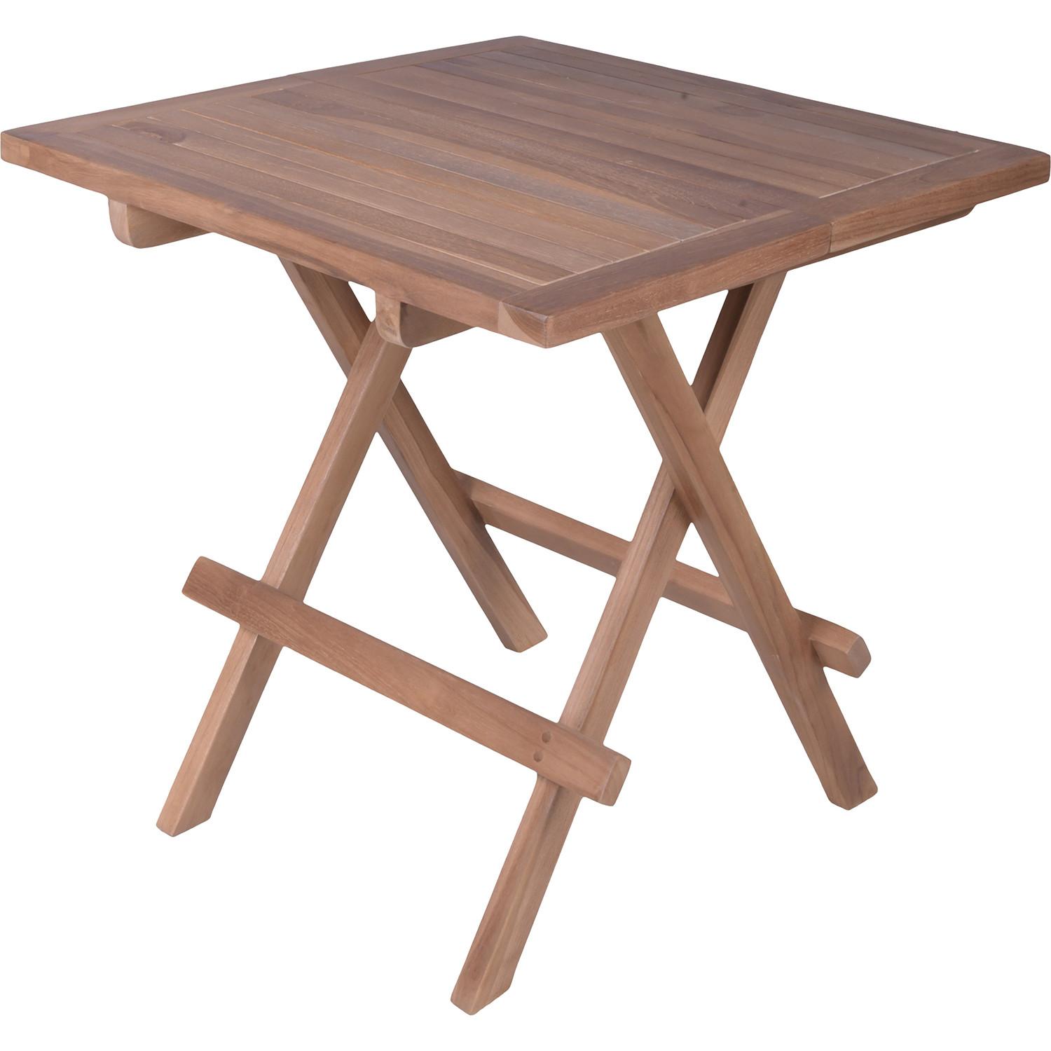 mutoni Table d'appoint de jardin Simuk teck naturel 50x50  