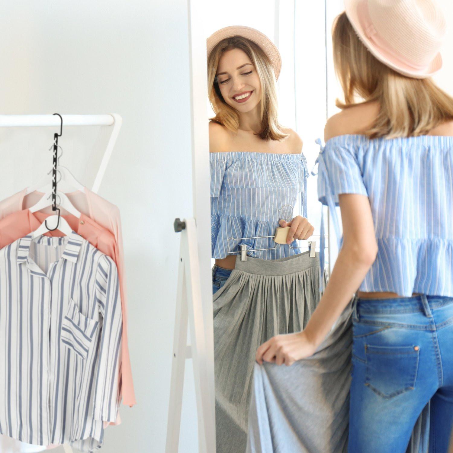 B2X Platzsparende Kleiderbügel, 6 Stück,  