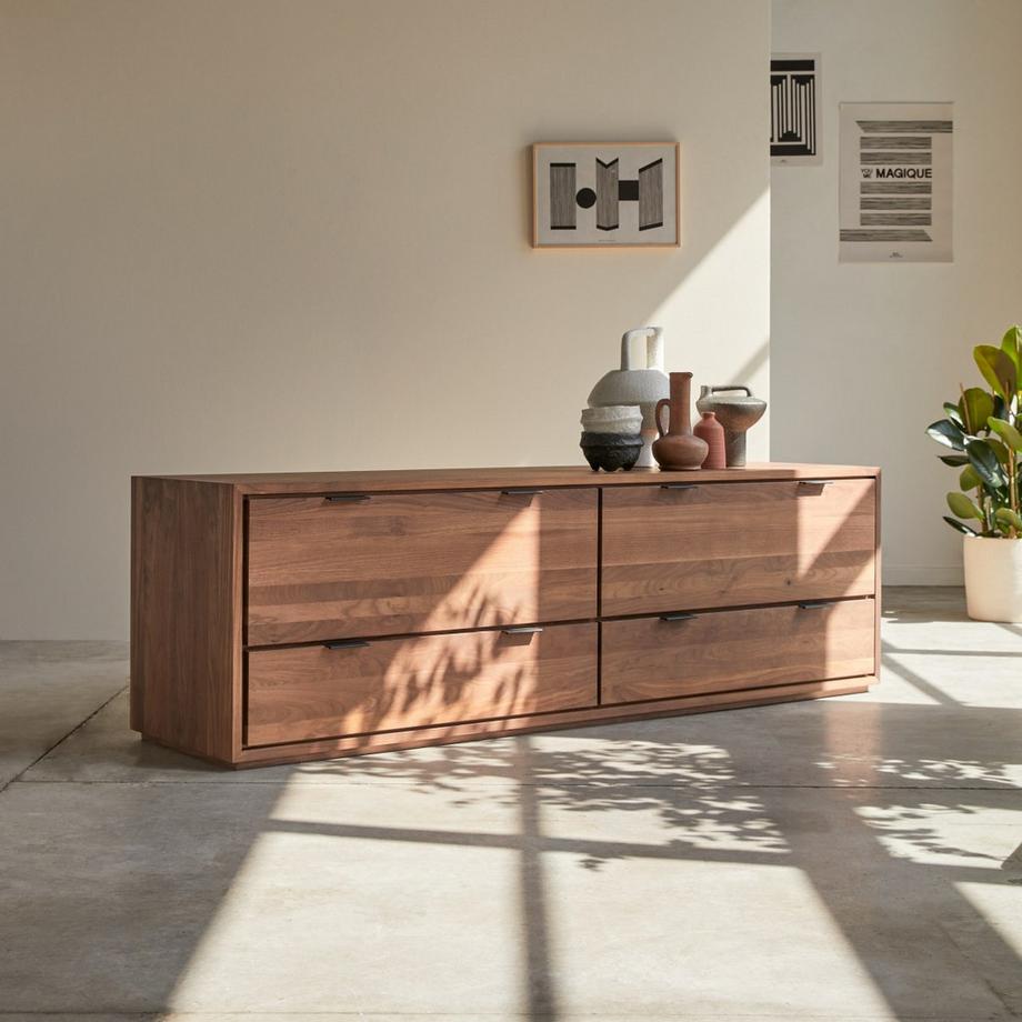 Tikamoon TV-Schrank aus massivem Nussbaum 180 cm Senson  