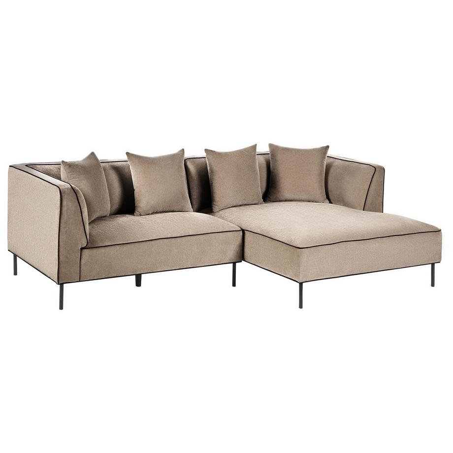 Beliani Canapé d'angle gauche en Tissu chenille Scandinave SATER  