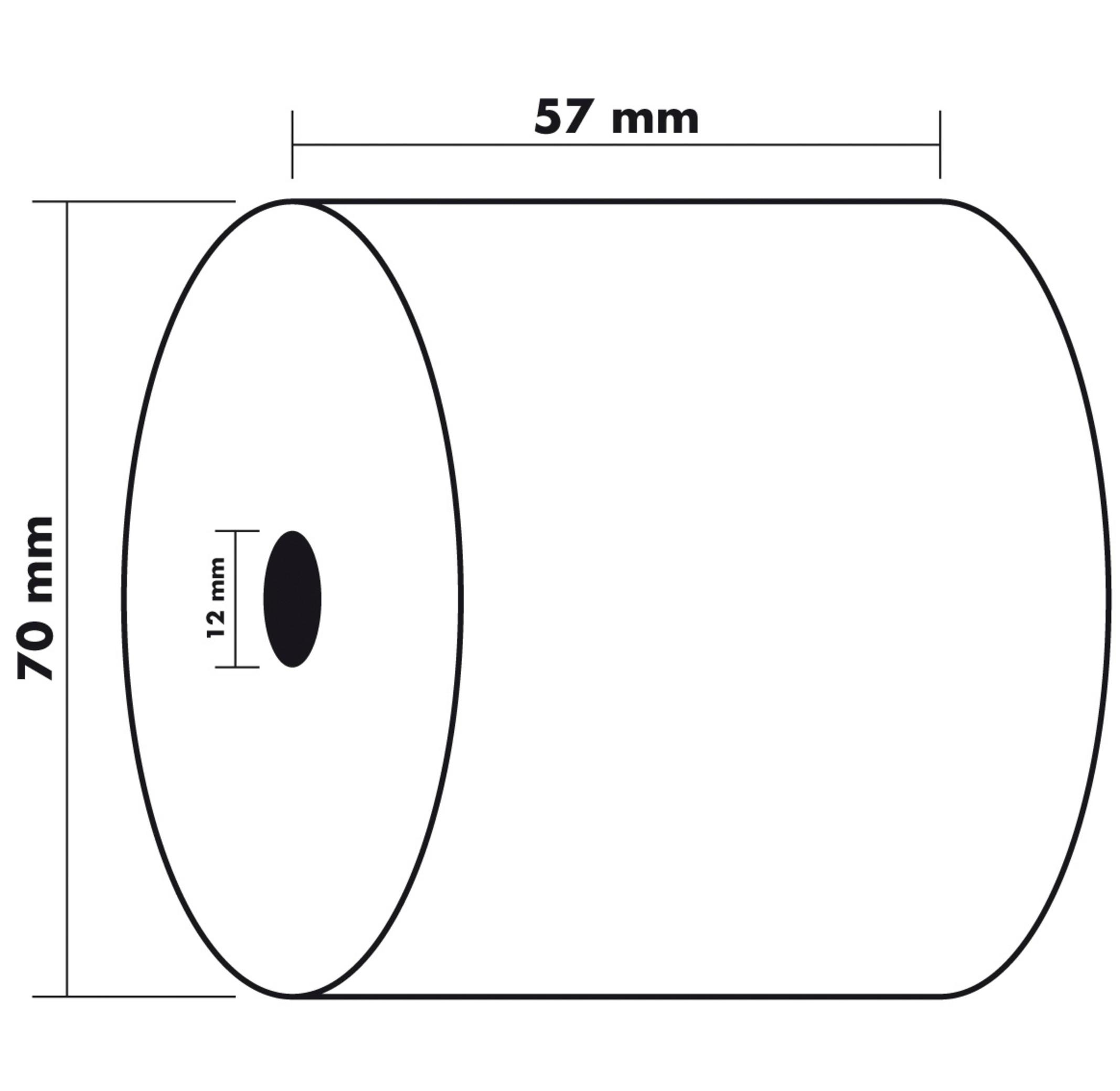 Exacompta Rotoli carta per calcolatrice/cassa 57x70 mm - 1 copia offset extra- 60gr - x 50  