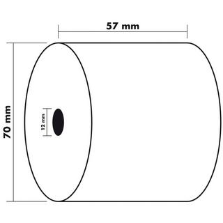 Exacompta Rotoli carta per calcolatrice/cassa 57x70 mm - 1 copia offset extra- 60gr - x 50  