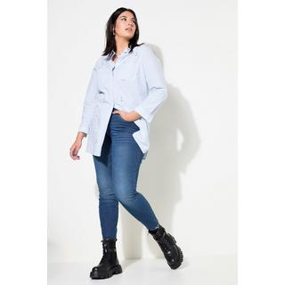 Studio Untold  Skinny jeans con orlo tagliato, cinque tasche e cintura elastica 