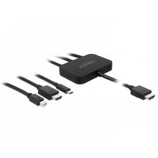 DeLock  DeLOCK 85830 câble vidéo et adaptateur HDMI Type A (Standard) HDMI + Mini DisplayPort + USB Type-C Noir 