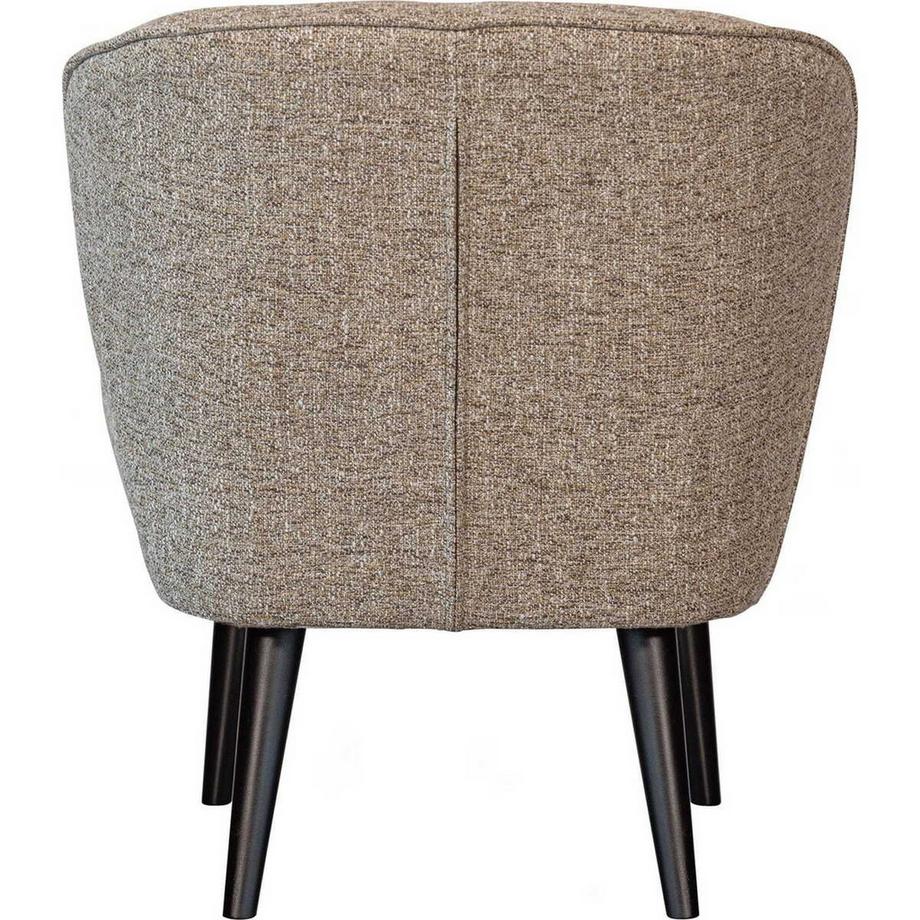 mutoni Fauteuil Sara Tissu grossier naturel chiné  