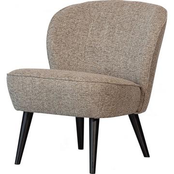 Fauteuil Sara en tissu tissé grossier naturel